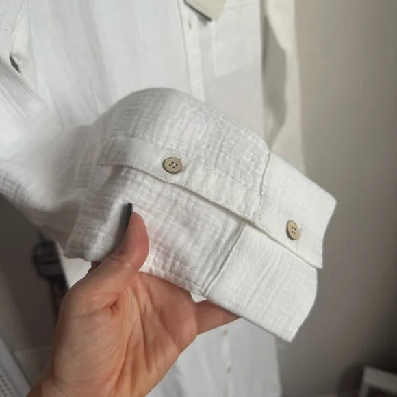 NWT FAHERTY Dream Cotton Gauze Maxi Shirt Dress Sz XS - Picture 8 of 11